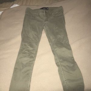 Hollister green skinny jeans!